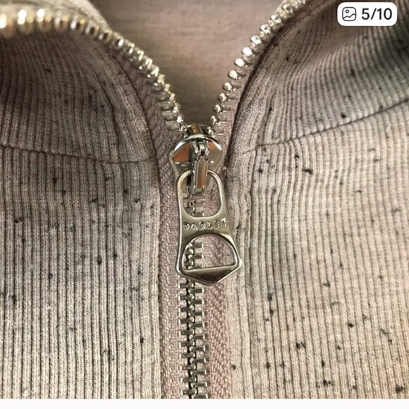 Varley Catherine DoubleSoft Half Zip Sweater | Taupe Marl Fleck | Size XL - Picture 2 of 7